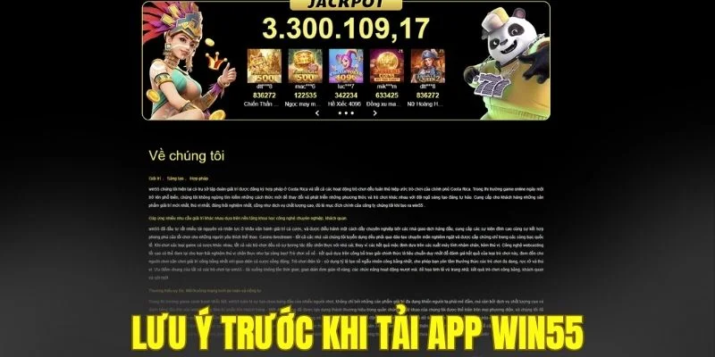 Lưu ý trước khi tải app WIN55